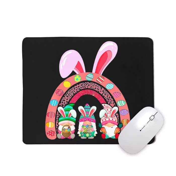 Happy Easter Day Cute Gnome Easter Rainbow Bunny Mousepad