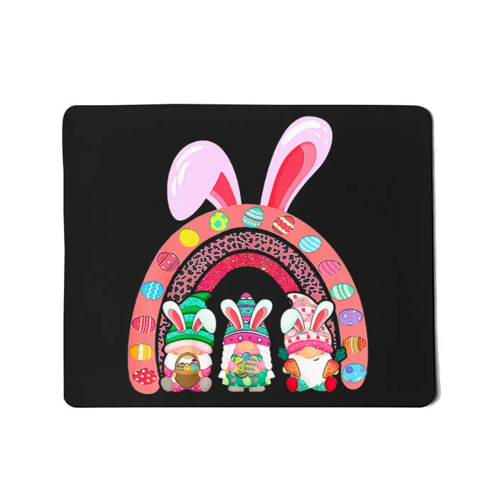 Happy Easter Day Cute Gnome Easter Rainbow Bunny Mousepad