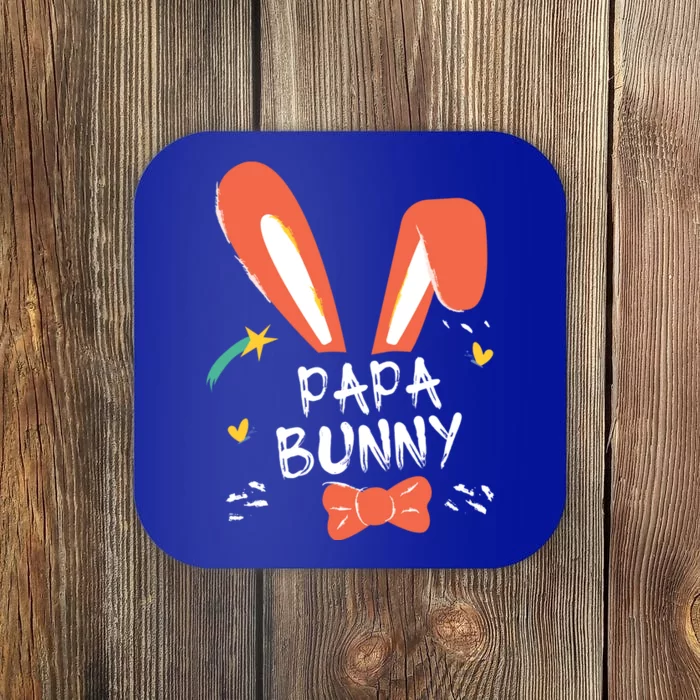 Happy Easter Day Cute Papa Bunny Ears Costume Family Easter Gift Coaster