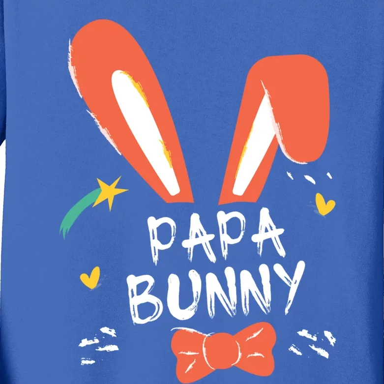 Happy Easter Day Cute Papa Bunny Ears Costume Family Easter Gift Kids Long Sleeve Shirt