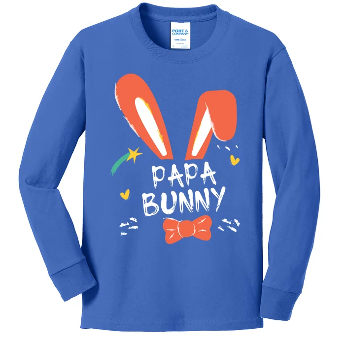 Happy Easter Day Cute Papa Bunny Ears Costume Family Easter Gift Kids Long Sleeve Shirt