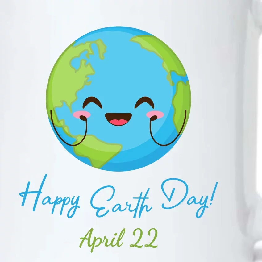 Happy Earth Day April 22 Cute Planet Black Color Changing Mug