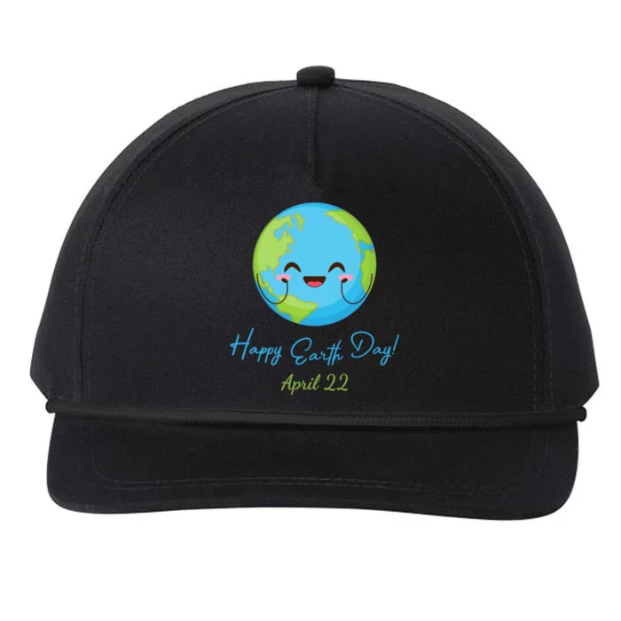 Happy Earth Day April 22 Cute Planet Snapback Five-Panel Rope Hat