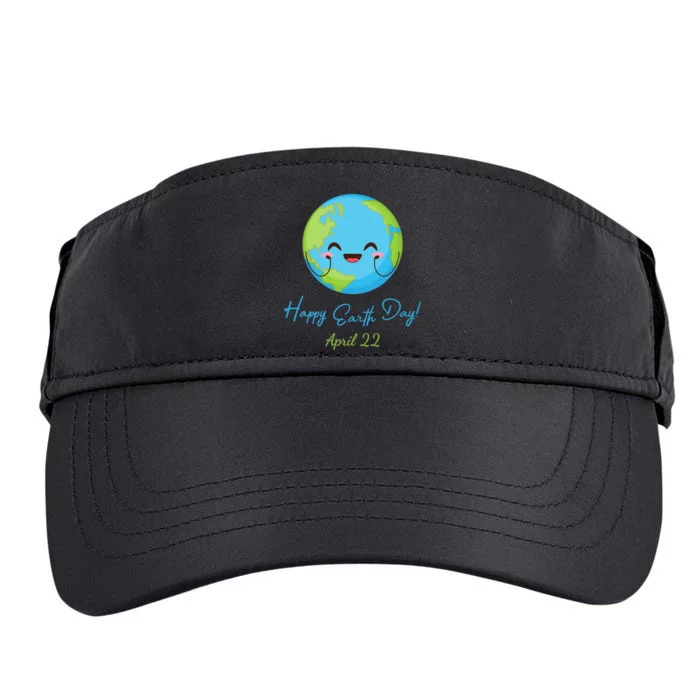 Happy Earth Day April 22 Cute Planet Adult Drive Performance Visor