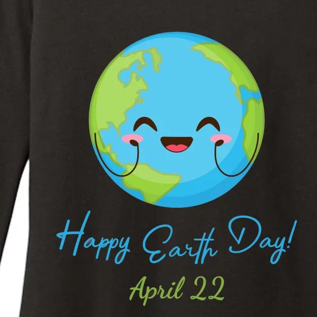 Happy Earth Day April 22 Cute Planet Womens CVC Long Sleeve Shirt