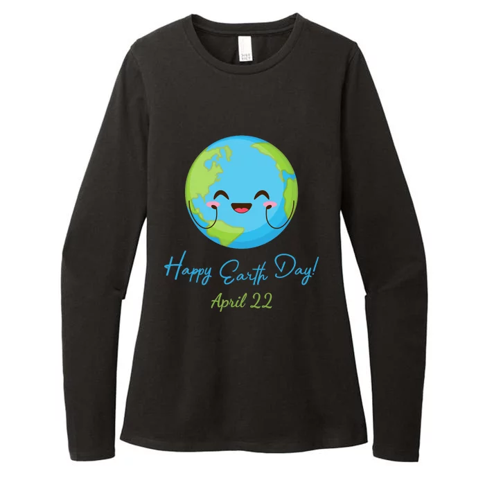 Happy Earth Day April 22 Cute Planet Womens CVC Long Sleeve Shirt