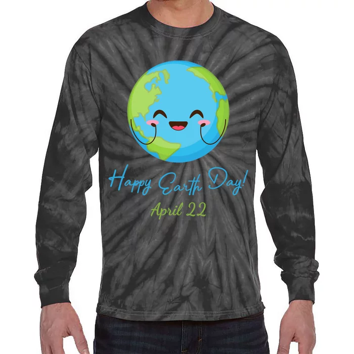 Happy Earth Day April 22 Cute Planet Tie-Dye Long Sleeve Shirt