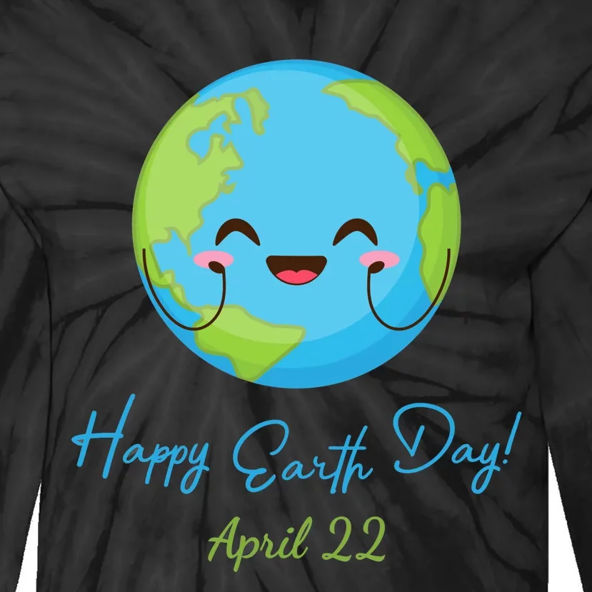 Happy Earth Day April 22 Cute Planet Tie-Dye Long Sleeve Shirt