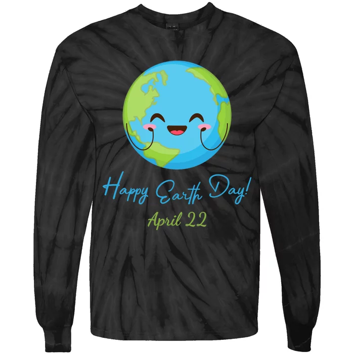 Happy Earth Day April 22 Cute Planet Tie-Dye Long Sleeve Shirt