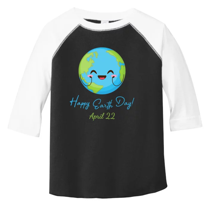 Happy Earth Day April 22 Cute Planet Toddler Fine Jersey T-Shirt