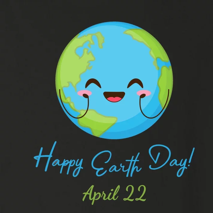 Happy Earth Day April 22 Cute Planet Toddler Long Sleeve Shirt