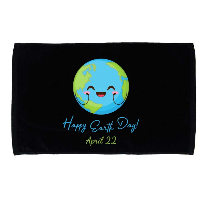 Happy Earth Day April 22 Cute Planet Microfiber Hand Towel