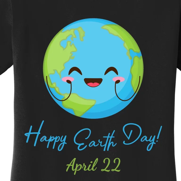 Happy Earth Day April 22 Cute Planet Women's T-Shirt