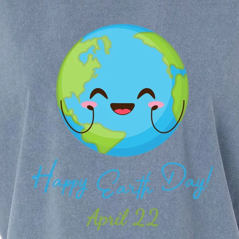 Happy Earth Day April 22 Cute Planet Garment-Dyed Women's Muscle Tee