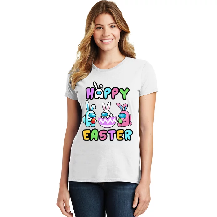 Happy Easter Days Easter Eggs Among With Us For Game Women's T-Shirt