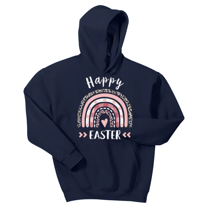 Happy Easter Day Rainbow Leopard Print, Happy Easter Kids Hoodie