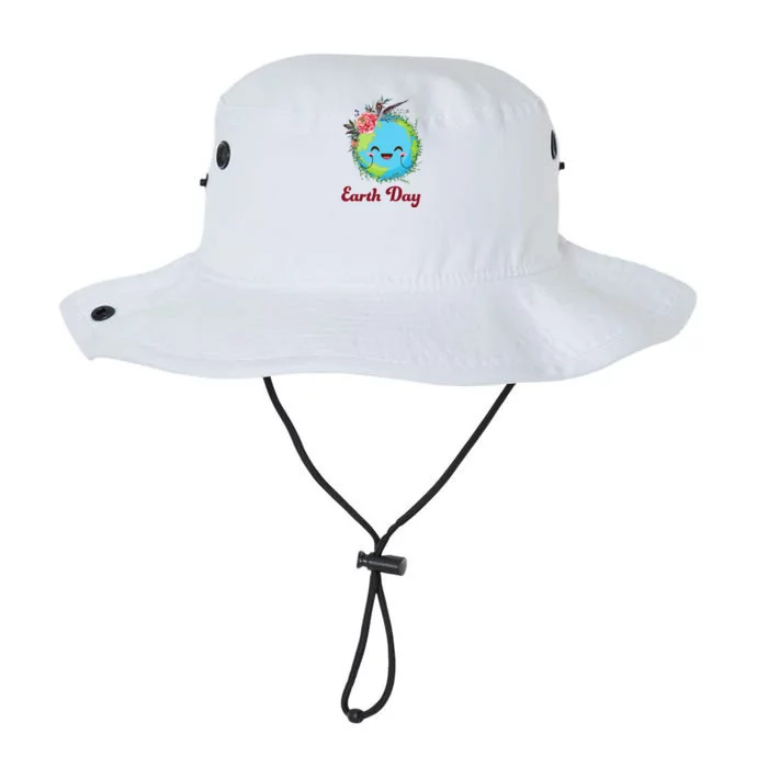 Happy Earth Day Cute Earth With Floral Wreath Legacy Cool Fit Booney Bucket Hat