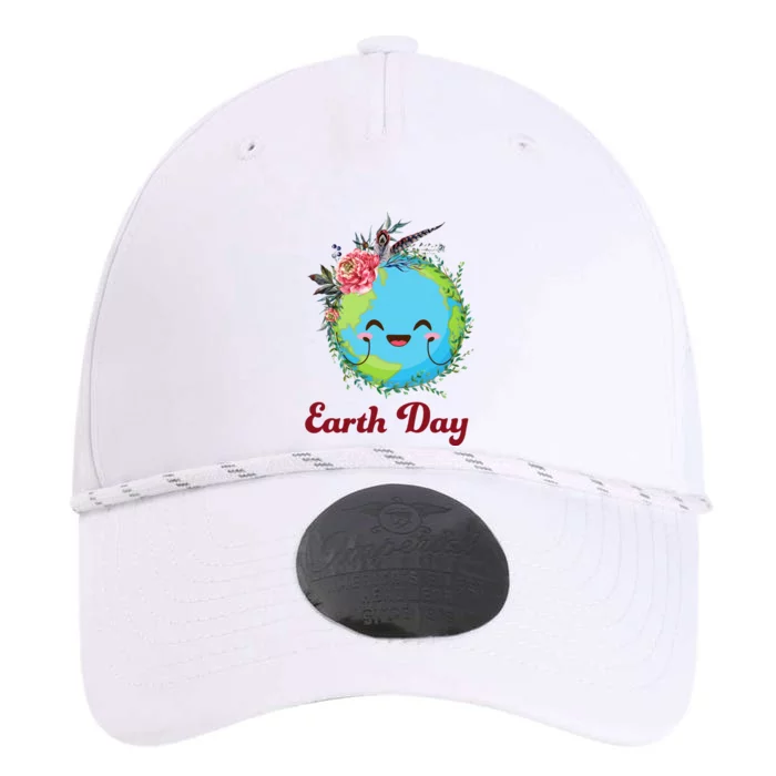 Happy Earth Day Cute Earth With Floral Wreath Performance The Dyno Cap