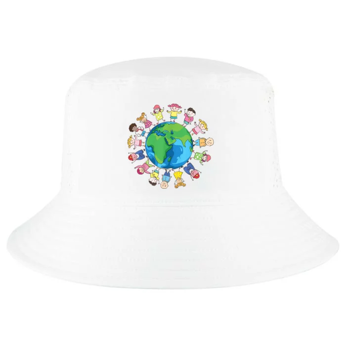 Happy Earth Day Children Around The World Cool Comfort Performance Bucket Hat