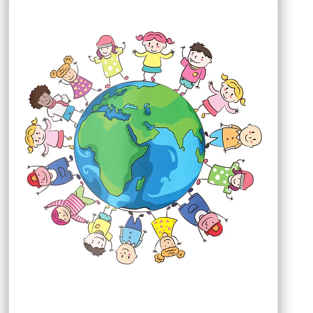 Happy Earth Day Children Around The World Poster