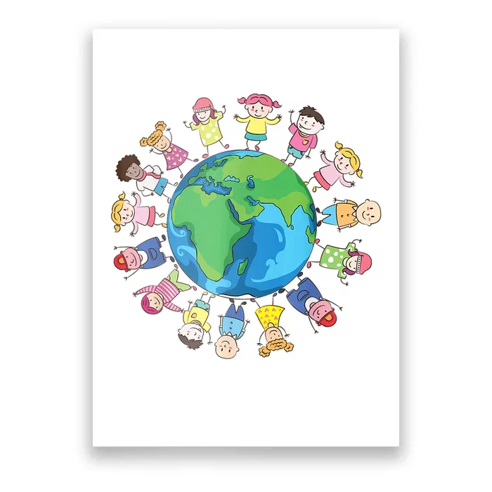 Happy Earth Day Children Around The World Poster