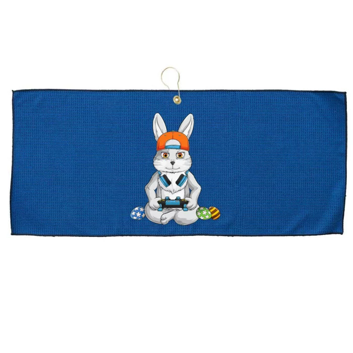 Happy Easter Day Bunny Egg Funny Gamer Large Microfiber Waffle Golf Towel