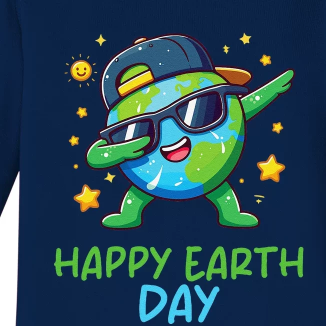 Happy Earth Day 2024 Funny Earth Day Dab Baby Long Sleeve Bodysuit