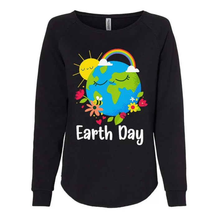 Happy Earth Day 2024 Rainbow Earth Lover Teachers Womens California Wash Sweatshirt