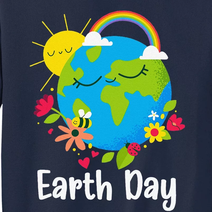 Happy Earth Day 2024 Rainbow Earth Lover Teachers Tall Sweatshirt