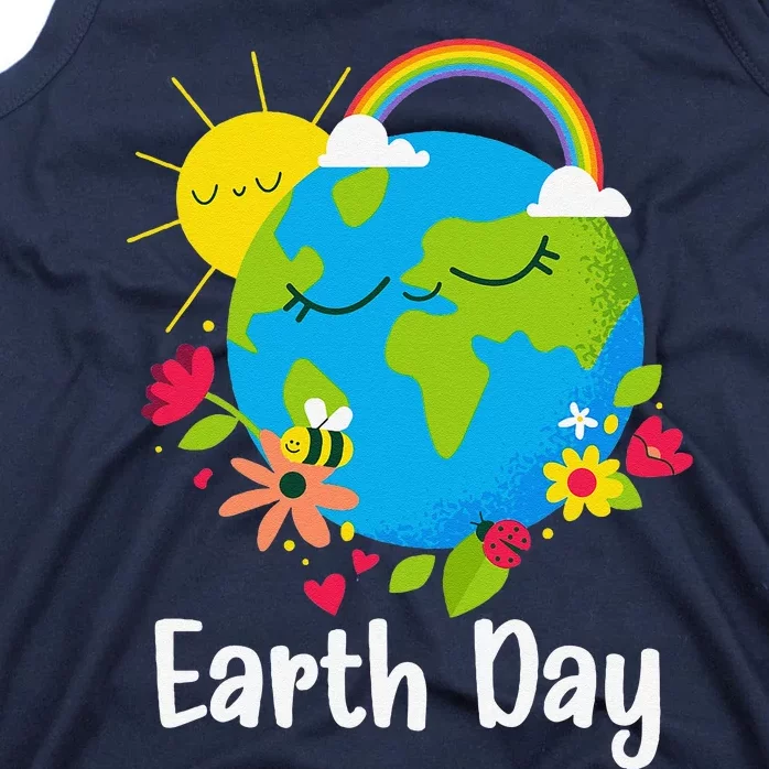 Happy Earth Day 2024 Rainbow Earth Lover Teachers Tank Top