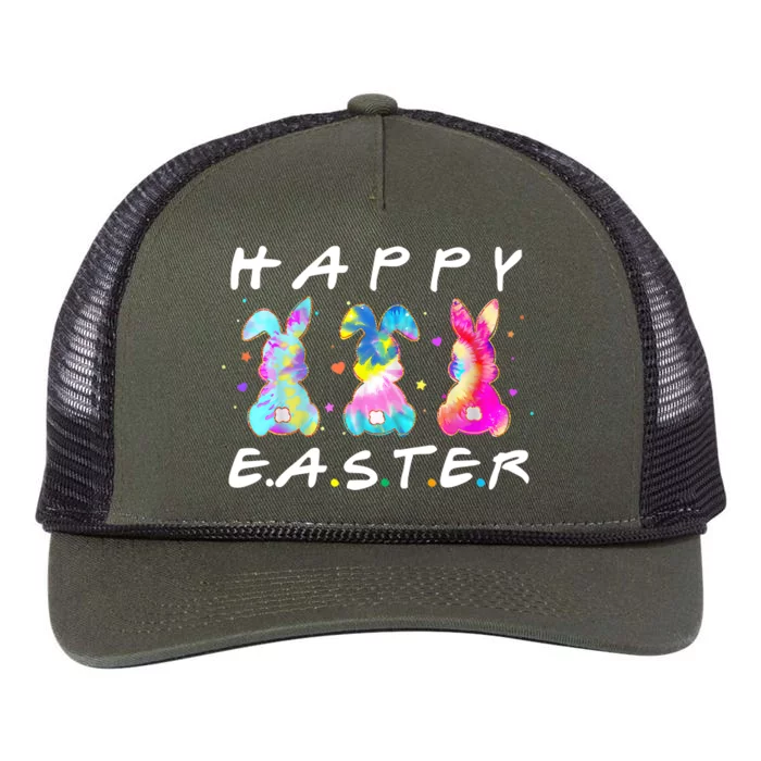 Happy Easter Day Cute Bunny Funny Rabbit Tie Dye Wo Girl Retro Rope Trucker Hat Cap