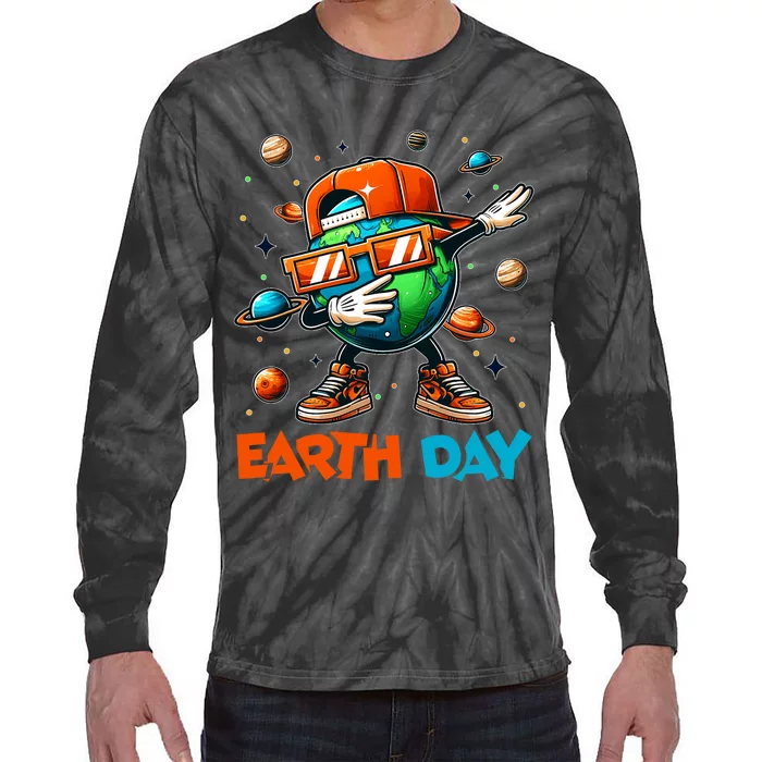 Happy Earth Day 2024 Funny Earth Day Tie-Dye Long Sleeve Shirt