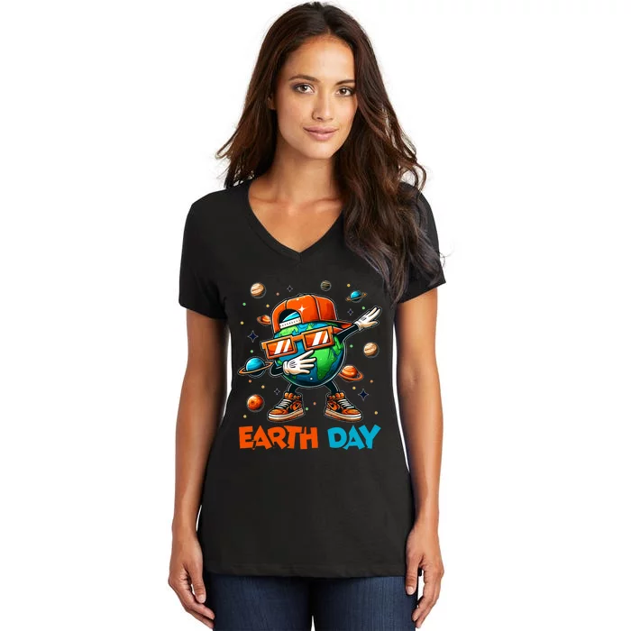 Happy Earth Day 2024 Funny Earth Day Women's V-Neck T-Shirt