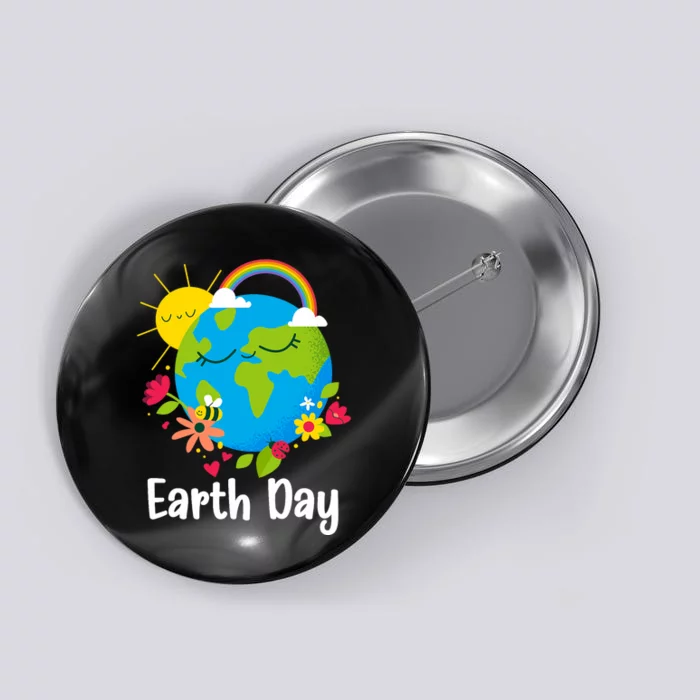 Happy Earth Day 2024 Rainbow Earth Lover Teachers Button