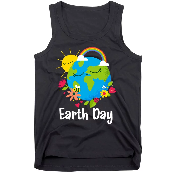 Happy Earth Day 2024 Rainbow Earth Lover Teachers Tank Top