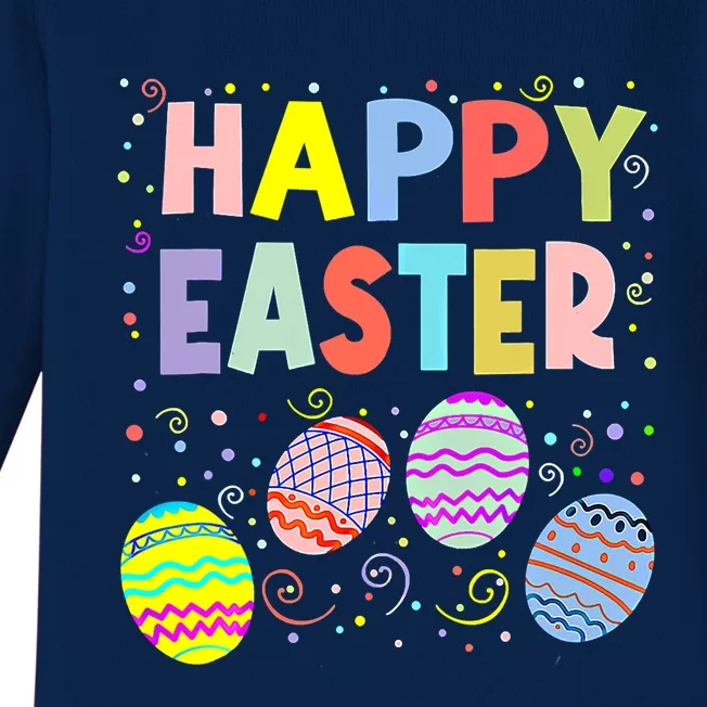 Happy Easter Day Bunny Egg Hunting Spring Christian Holiday Gift Baby Long Sleeve Bodysuit