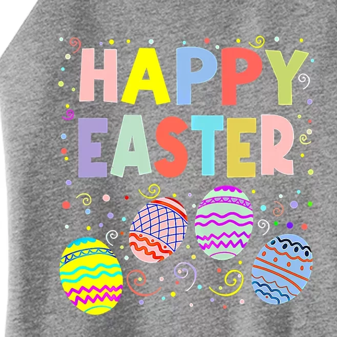 Happy Easter Day Bunny Egg Hunting Spring Christian Holiday Gift Women’s Perfect Tri Rocker Tank