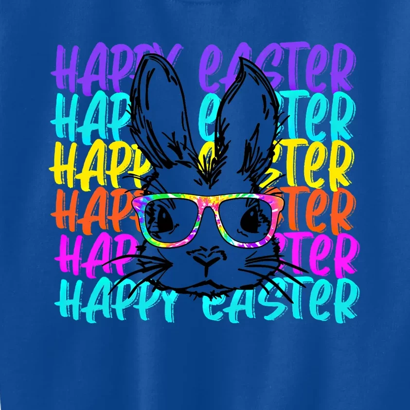 Happy Easter Day Bunny Glasses Cute Rabbit Gift Kids Sweatshirt