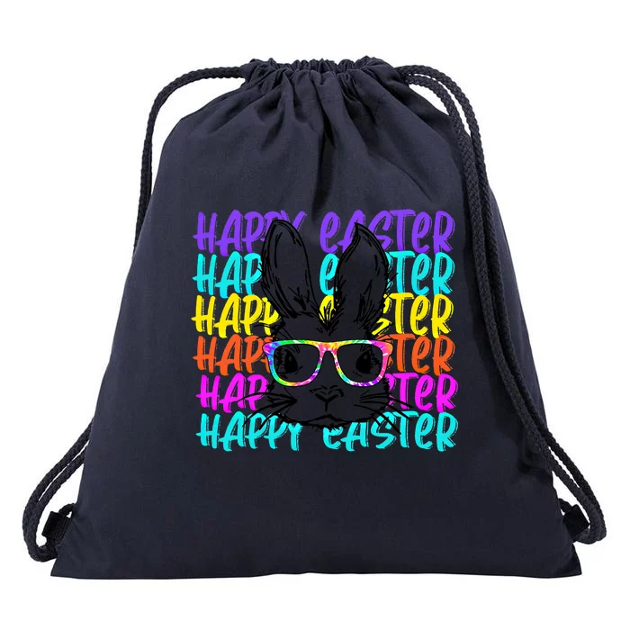 Happy Easter Day Bunny Glasses Cute Rabbit Gift Drawstring Bag