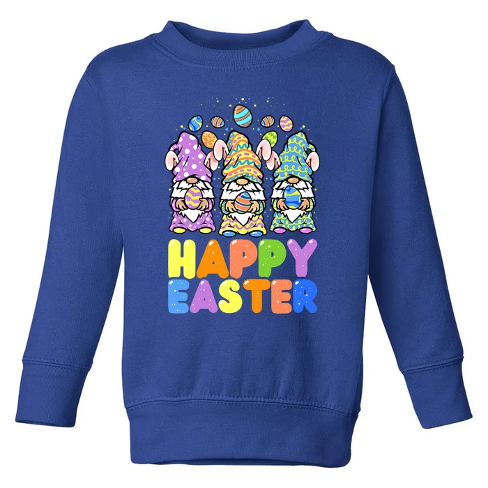 Happy Easter Day Bunny Gnome Easter Egg Hunting Spring Gnome Meaningful Gift Toddler Sweatshirt