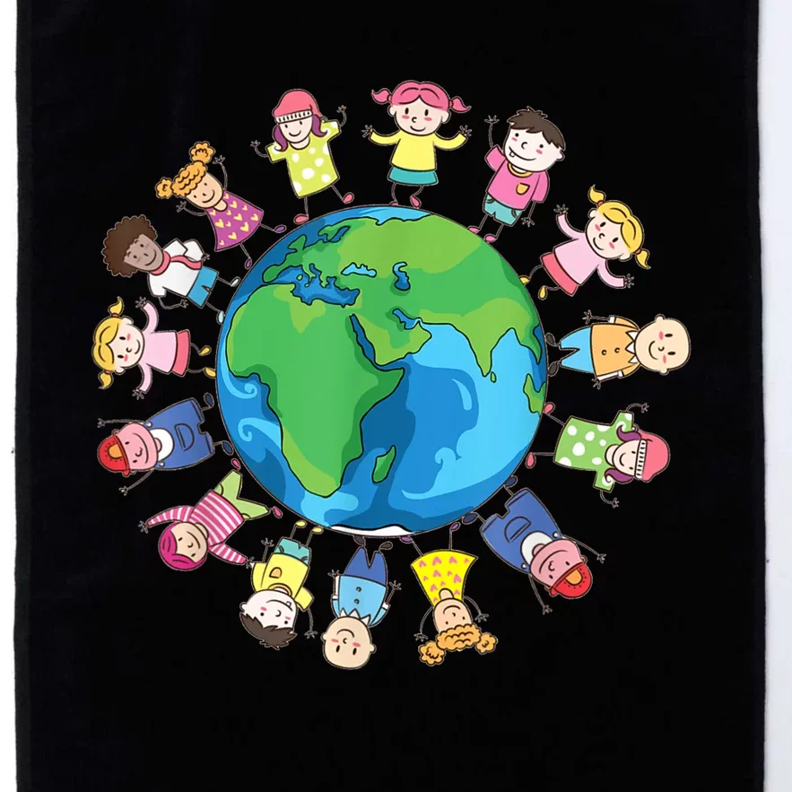 Happy Earth Day Children Around The World Platinum Collection Golf Towel