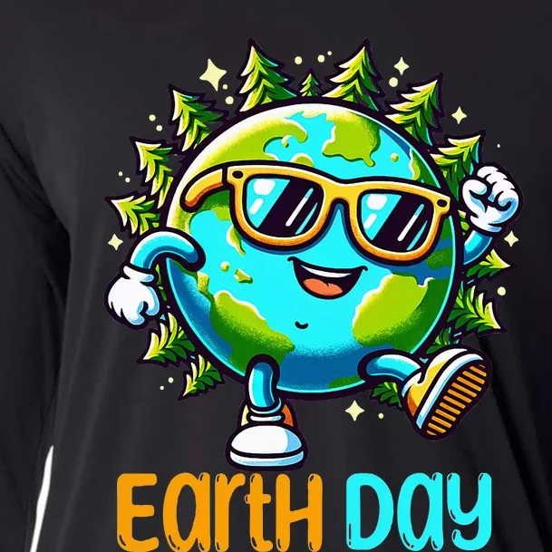 Happy Earth Day 2024 Funny Earth Day Cooling Performance Long Sleeve Crew