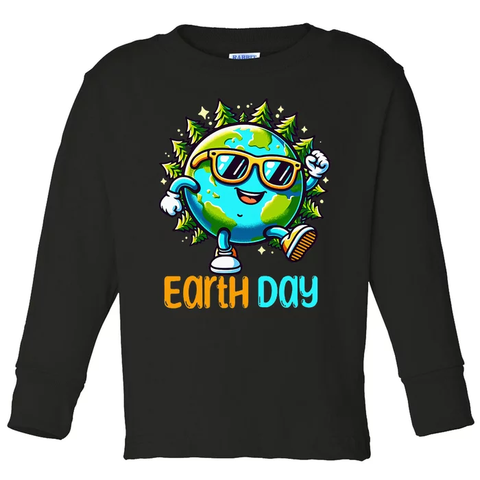 Happy Earth Day 2024 Funny Earth Day Toddler Long Sleeve Shirt