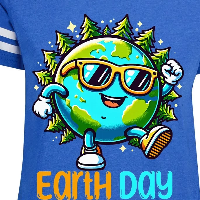 Happy Earth Day 2024 Funny Earth Day Enza Ladies Jersey Football T-Shirt