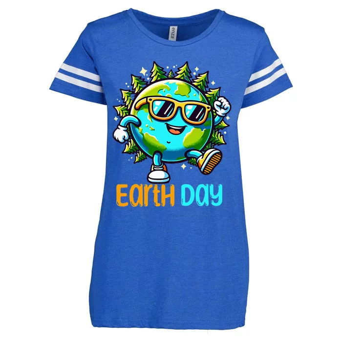 Happy Earth Day 2024 Funny Earth Day Enza Ladies Jersey Football T-Shirt