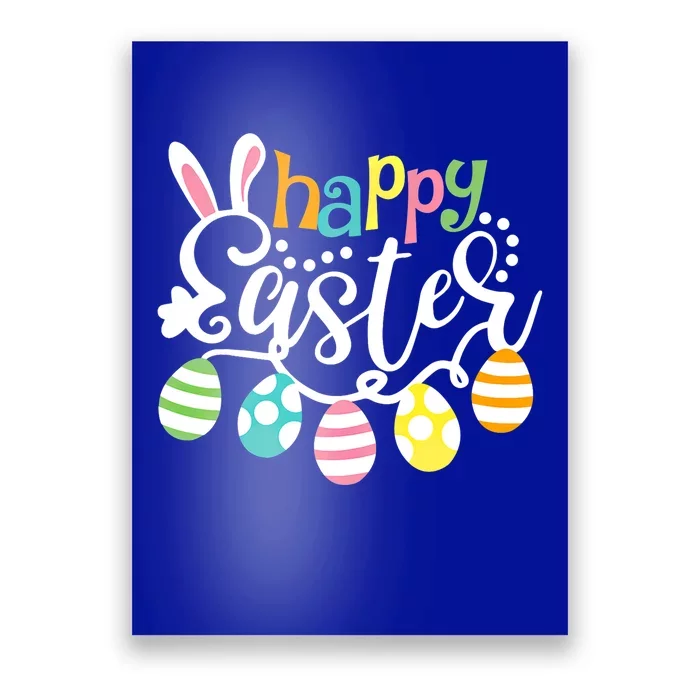 Happy Easter Day Easter Bunny Eggs Funny Gift Poster