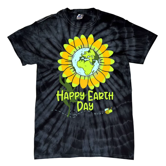 Happy Earth Day Every Day Sunflower Teachers Earth Day Tie-Dye T-Shirt