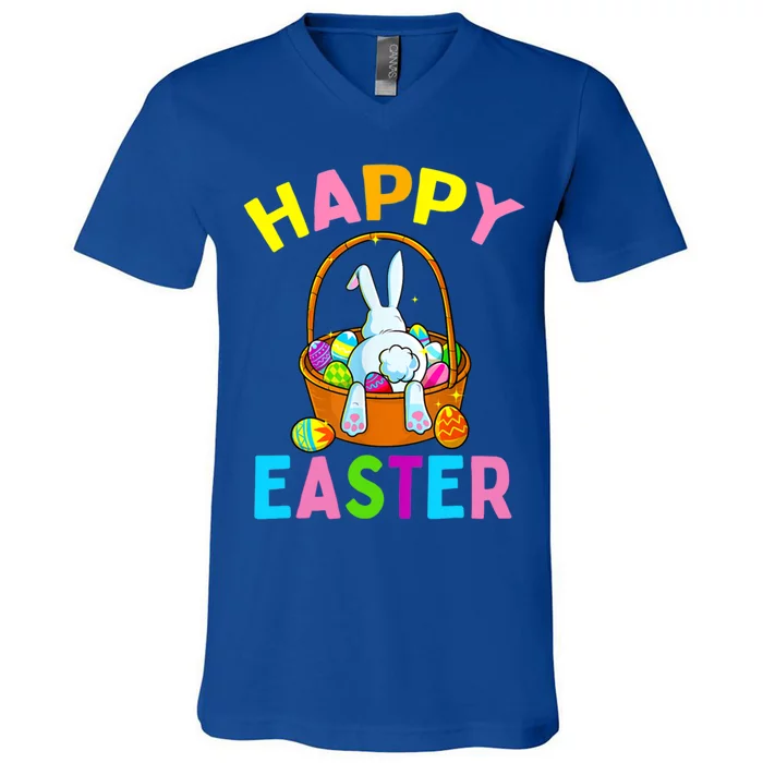 Happy Easter Day Bunny Hunting Chocolate Eggs Egg Hunt Funny Gift Funny Gift V-Neck T-Shirt