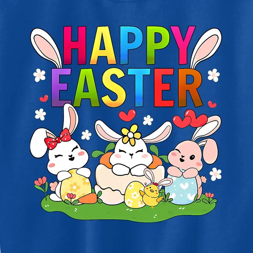 Happy Easter Day Funny Bunny Easter Eggs Easter Gift Kids Sweatshirt