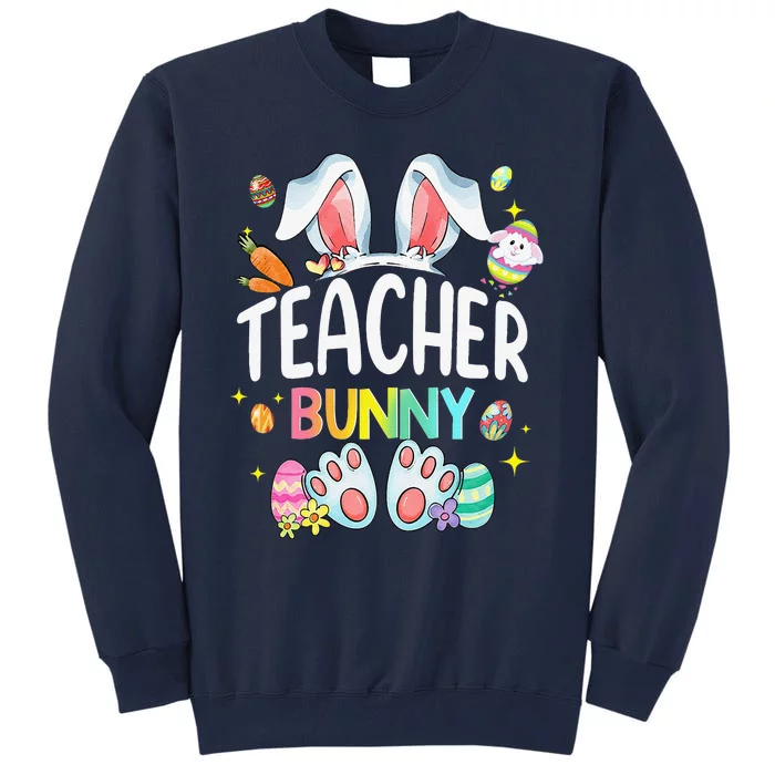 Happy Easter Day Women Teacher Bunny Tall Sweatshirt